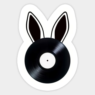 SpinSpinBunny - Bunny Ears Vinyl Record Main Logo Sticker